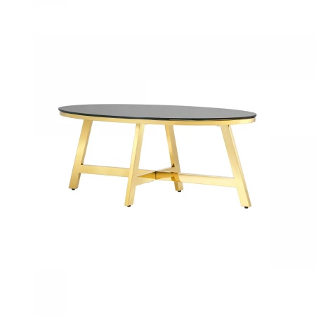 Журнальный стол Stool Group Альба 100*50 черное стекло/сталь золото УТ000004641