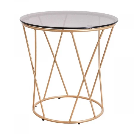 Журнальный стол AksHome Allure тонированное стекло, закаленное стекло, диаметр 50 см 66909