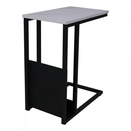 Журнальный стол AksHome Foxy белый мрамор/черный, 500*300*600 92416