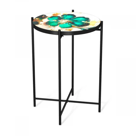 Журнальный стол Sheffilton SHT-CT8-3 малахитово зеленый/черный муар 5093730107