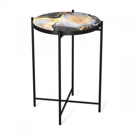 Журнальный стол Sheffilton SHT-CT8-3 черный алмаз/черный муар 5093730112