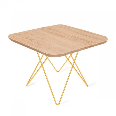 Журнальный стол Sheffilton SHT-TU37/ЛДСП 60/60 золото/дуб сонома 6310373202