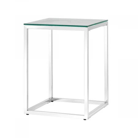 Журнальный стол Stool Group Таун 40*40 прозрачное стекло/сталь серебро УТ000004653