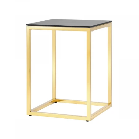 Журнальный стол Stool Group Таун 40*40 черное стекло/сталь золото УТ000004656