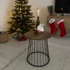 Журнальный стол AksHome Flip орех, мдф, диаметр 50 см 72175