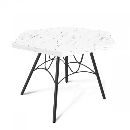 Журнальный стол Sheffilton SHT-S100/TT20 ЛДСП 60 черный муар/мрамор каррара белый 8004469101