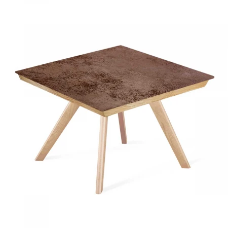 Журнальный стол Sheffilton SHT-S39/ТT8 60/60 ДУБ/керамика прозрачный лак/коричневая сепия 3579952902