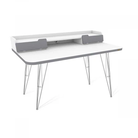 Письменный стол Sheffilton SHT-TU10/TT31 120/65 ЛДСП хром лак/белый шагрень/серый 5302703303