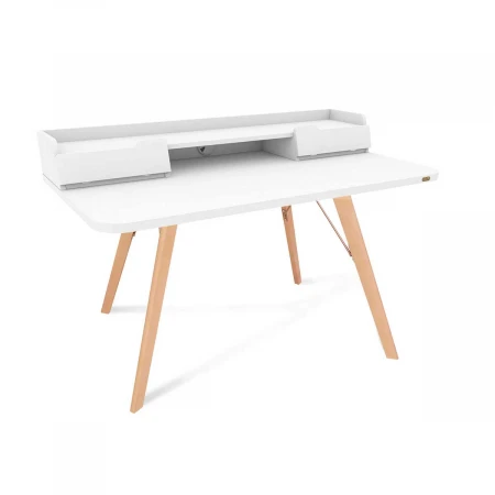 Письменный стол Sheffilton SHT-TU9-2/TT31 120/65 ЛДСП прозрачный лак/белый шагрень 2726442502