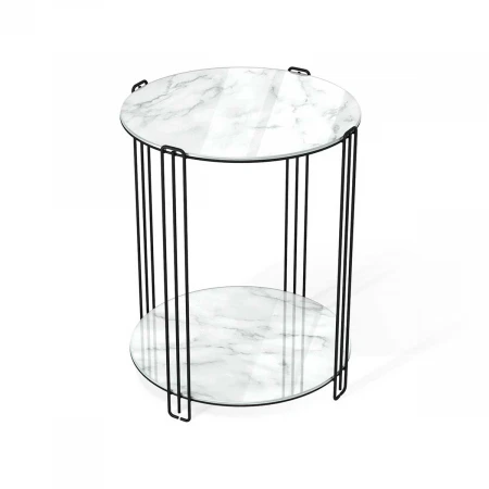 Кофейный стол Sheffilton SHT-CT34 черный муар/белый мрамор 2502873001