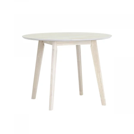 Кухонный стол Stool Group Gerda D100 массив гевеи, беленый дуб УТ000004682