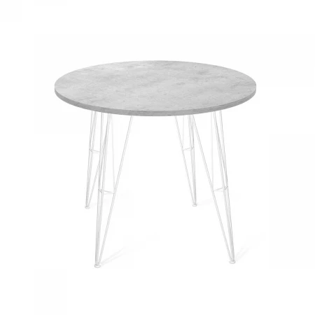 Кухонный стол Sheffilton SHT-TU10/90 ЛДСП белый/бетон Чикаго светло-серый 1512599902