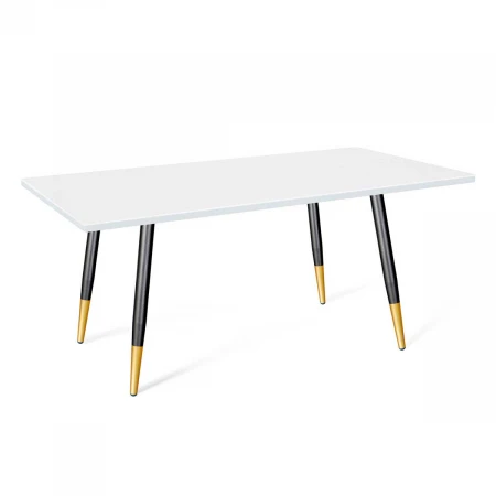 Кухонный стол Sheffilton SHT-TU14/120/80 ЛДСП белый шагрень/чёрный муар/золото 5170469603