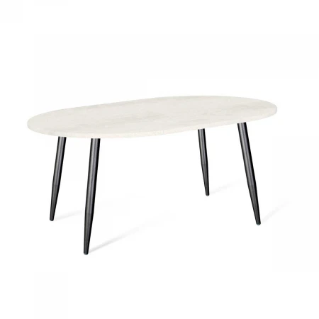 Кухонный стол Sheffilton SHT-TU14/120-80 МДФ овальный черный муар/бетон крем 8098134301