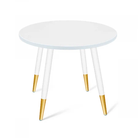 Кухонный стол Sheffilton SHT-TU14/80 МДФ белый муар/золото/белоснежная шагрень 6328796113