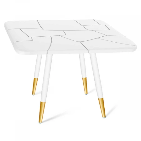 Кухонный стол Sheffilton SHT-TU14/TT30 белый муар/золото/белый 4824124401
