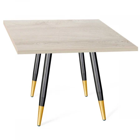 Кухонный стол Sheffilton SHT-TU14/ЛДСП 80/80 дуб белёный/чёрный муар/золото 9738378805