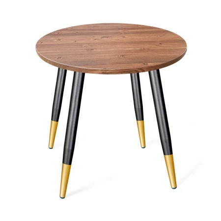 Кухонный стол Sheffilton SHT-TU14/МДФ 70 орех светлый/чёрный муар/золото 9989693101