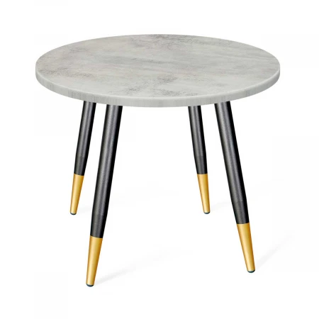 Кухонный стол Sheffilton SHT-TU14/МДФ 80 бетон светлый/чёрный муар/золото 6328796105