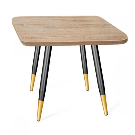 Кухонный стол Sheffilton SHT-ТU14/ЛДСП 60/60 дуб сонома/чёрный муар/золото 3769213803