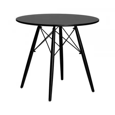 Стол обеденный DOBRIN CHELSEA`80 BLACK (столешница черная, основание черное) 108_BlackBase-TD-LMZL CHELSEA`80 BLACK