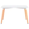 Стол обеденный DOBRIN SERRA WIDE (ножки светлый бук, столешница белая) 04-TD-LMZL SERRA WIDE