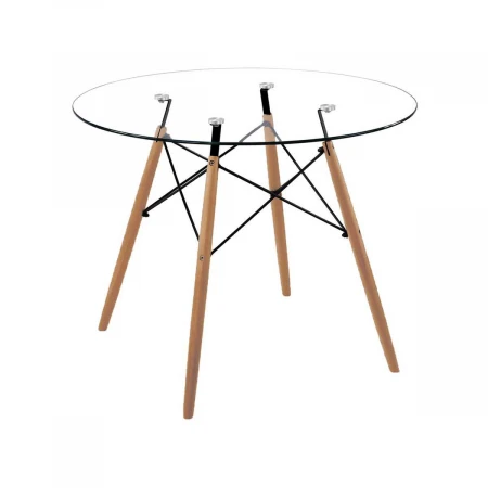 Кухонный стол AksHome Leila прозрачный, закаленное стекло 68203