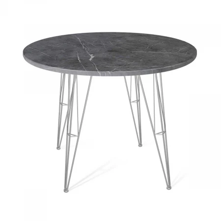 Кухонный стол Sheffilton SHT-TU10/90 МДФ хром лак/мрамор премиум 6454222001