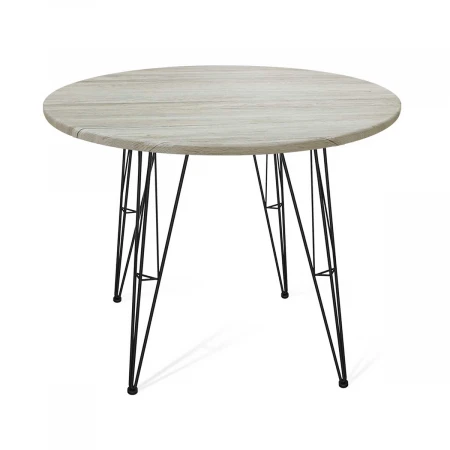 Кухонный стол Sheffilton SHT-TU10/90 МДФ черный муар/дуб верона белый 6454222003