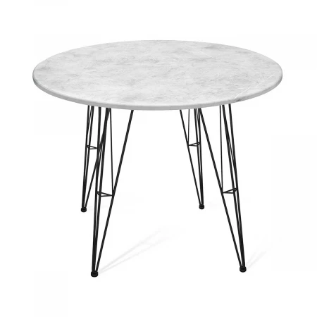 Кухонный стол Sheffilton SHT-TU10/90 МДФ черный муар/мрамор премиум светлый 6454222006