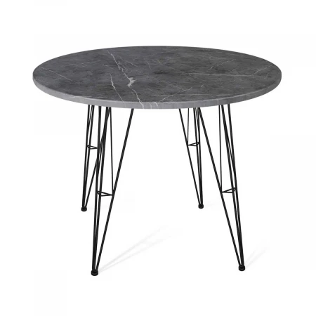 Кухонный стол Sheffilton SHT-TU10/90 МДФ черный/мрамор премиум 6454222002