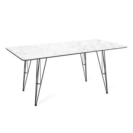 Кухонный стол Sheffilton SHT-TU10/ТT27-1 120/76 пластик HPL черный/белая аврора 7268040801