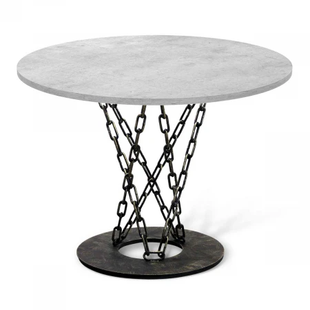 Кухонный стол Sheffilton SHT-TU11/90 ЛДСП черный муар/зол.плат./бет.чикаг.свет-сер 5060930402