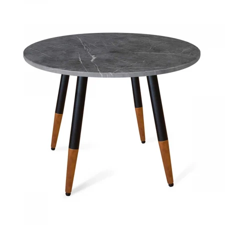 Кухонный стол Sheffilton SHT-TU12/90 МДФ черный/темный орех/мрамор премиум 2672060901