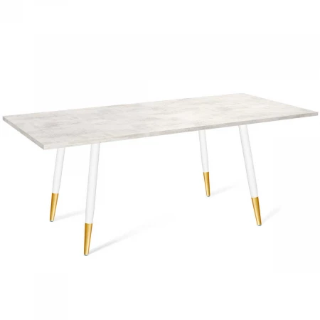 Кухонный стол Sheffilton SHT-TU14/140/80 ЛДСП белый муар/золото/хромикс белый 7827428702