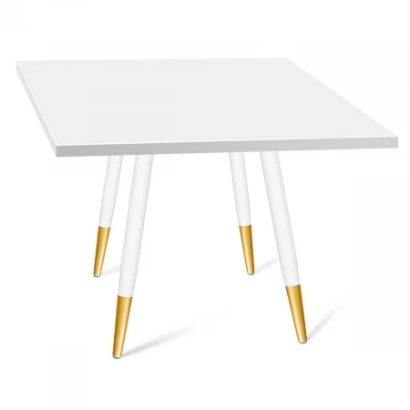 Кухонный стол Sheffilton SHT-TU14/80/80 ЛДСП белый муар/золото/белый снег 9738378808