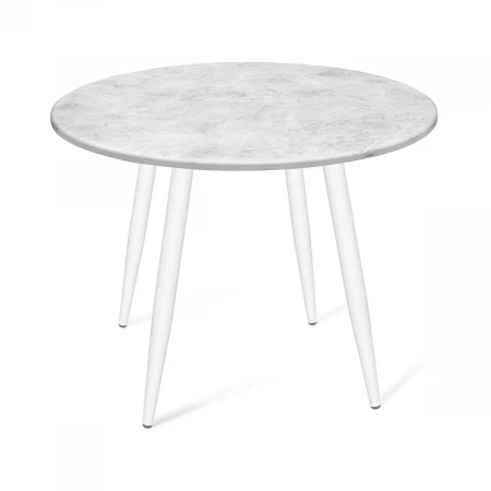 Кухонный стол Sheffilton SHT-TU14/90 МДФ белый/мрамор премиум светлый 3382489907