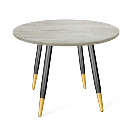 Кухонный стол Sheffilton SHT-TU14/90 МДФ черный муар/золото/дуб верона белый 3382489904