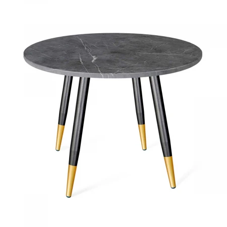 Кухонный стол Sheffilton SHT-TU14/90 МДФ черный муар/золото/мрамор премиум 3382489901