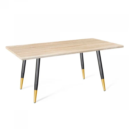 Кухонный стол Sheffilton SHT-TU14/МДФ 120/80 дуб сонома светлый/чёрный муар/золото 4203058603