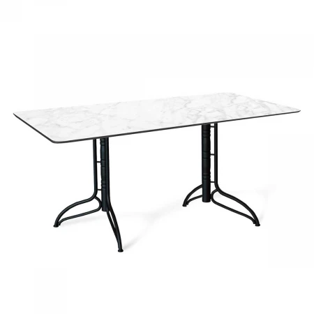 Кухонный стол Sheffilton SHT-TU20/ТT27-1 120/76 пластик HPL черный муар/белая аврора 1546082301