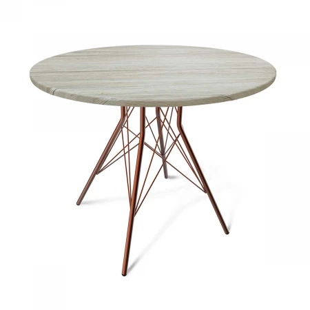 Кухонный стол Sheffilton SHT-TU2-1/90 МДФ медный металлик/дуб верона белый 4720614803