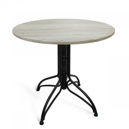 Кухонный стол Sheffilton SHT-TU25/90 МДФ черный муар/дуб верона белый 5006322102