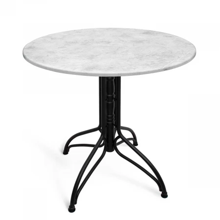 Кухонный стол Sheffilton SHT-TU25/90 МДФ черный муар/мрамор премиум светлый 5006322103