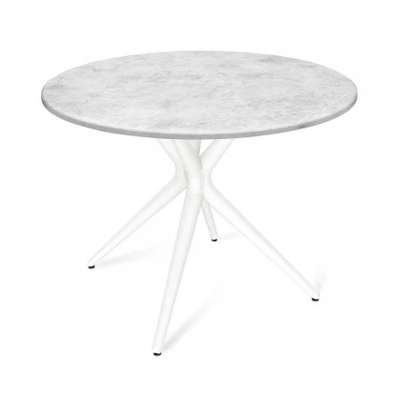 Кухонный стол Sheffilton SHT-TU30/90 МДФ белый/мрамор премиум светлый 1856318004