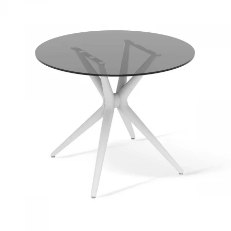 Кухонный стол Sheffilton SHT-TU30/TT26 90 СТЕКЛО белый/дымчатый 7304079204