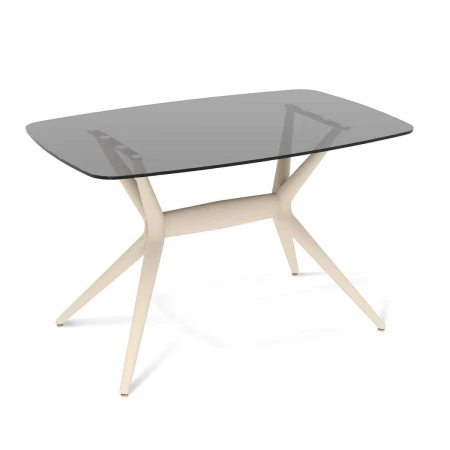 Кухонный стол Sheffilton SHT-TU30-2/TT26 118/77 стекло бежевый/дымчатый 5445122503