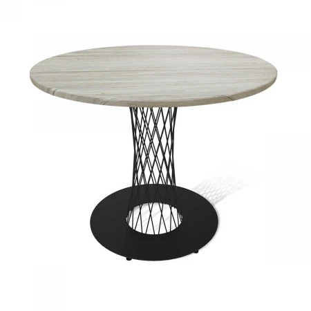 Кухонный стол Sheffilton SHT-TU3-1/90 МДФ черный муар/дуб верона белый 2852211602