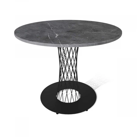 Кухонный стол Sheffilton SHT-TU3-1/90 МДФ черный муар/мрамор премиум 2852211601