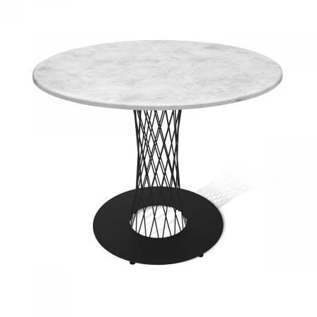 Кухонный стол Sheffilton SHT-TU3-1/90 МДФ черный муар/мрамор премиум светлый 2852211603